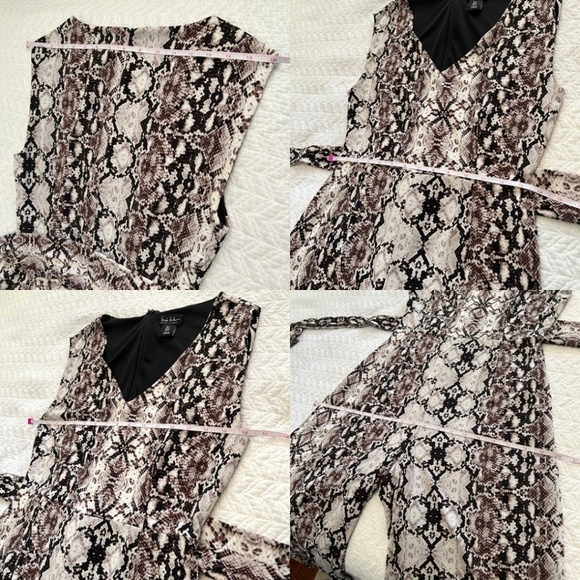 Nicole Miller NY Python Print Jersey Sleeveless Cropped Wide Leg Jumpsuit Size 2 - Picture 8 of 14